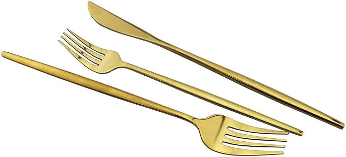 Shiny Gold Silverware Set, JASHII 20-Piece Stainless Steel Satin Finish - Image 7