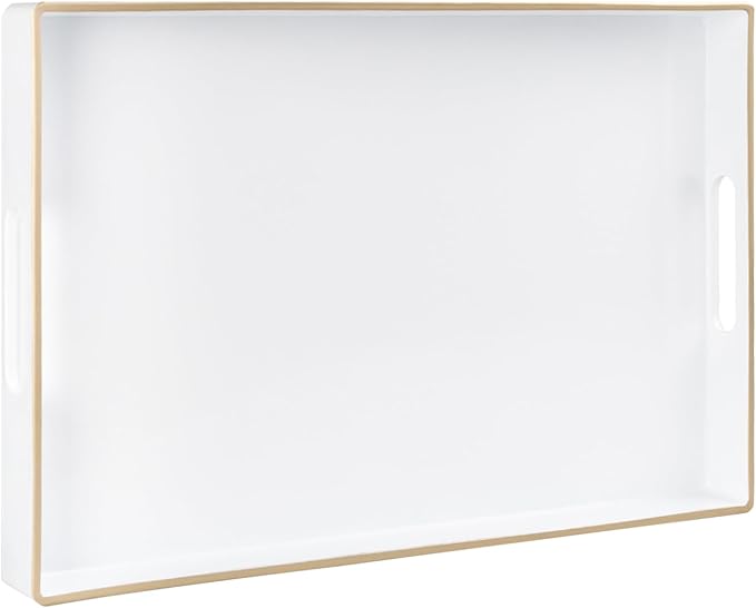 White Decorative Tray for Coffee Table, Serving Tray by MAONAME