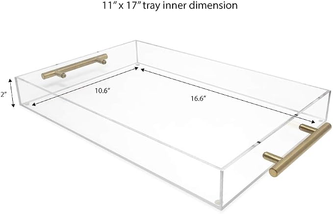 Isaac Jacobs 11x17 Clear Acrylic Serving Tray - Image 2