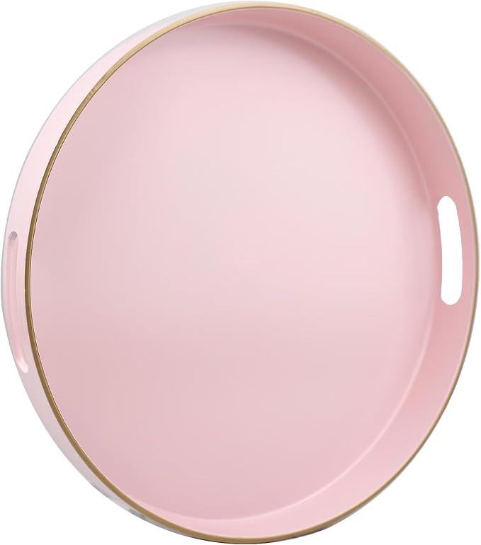 Pink Round Decorative Tray - Image 6