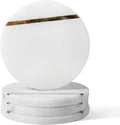 Marble Coaster Set of 4, Round Coasters, Heat Resistant, Gift Choice by Koville
