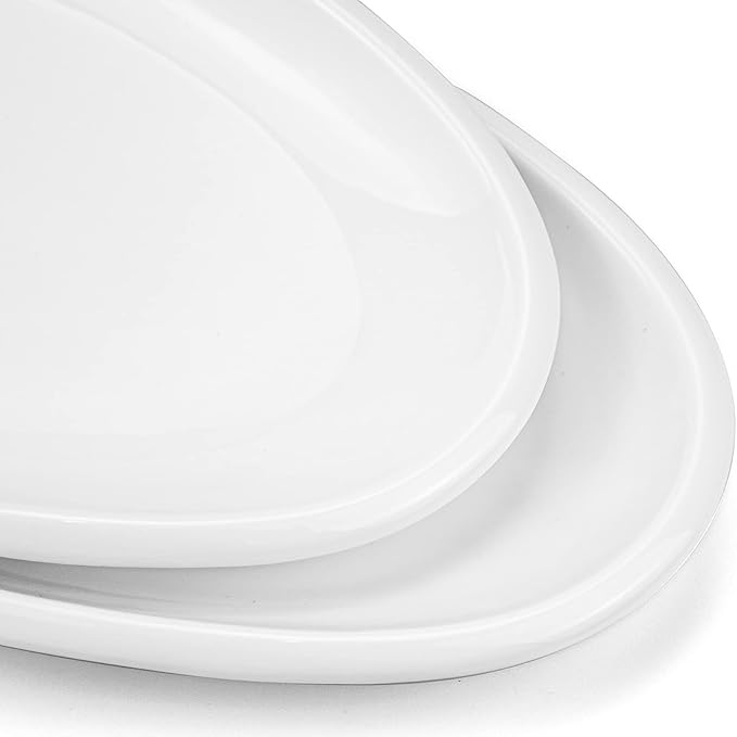 Yesland 2 Pack 16" Porcelain Large Oval Serving Plates, Appetizers - Image 4