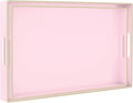 Pink Serving Tray with Handles, Plastic Decorative Tray Set of 2 | Pink by MAONAME
