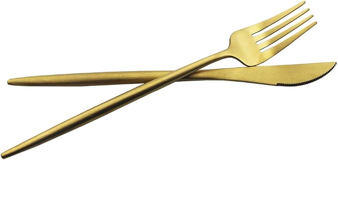 JASHII Luxury Gold Flatware, 20-piece Elegant Cute 18/10 Stainless Steel - Image 7