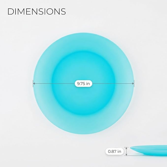 AOYITE 10 inch Plastic Plates Reusable Set 12, BPA Free Kids Plate Bright | - Image 3