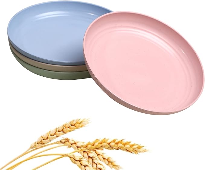CAMBUY Wheat Straw Plates 8 Pack 10 Inch Extra Large Plate Set | Unbreakable - Image 9