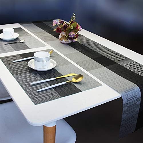 PIGCHCY Elegant Placemats with Matching Table Runner, Washable Durable Vinyl - Image 5