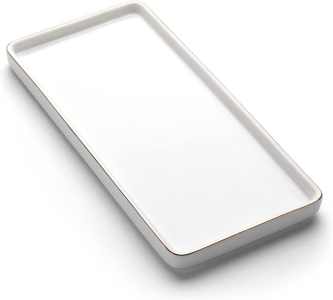 Gurygo 10" Bathroom Tray, Ceramic Vanity Trays by FocusonHomeKitchen