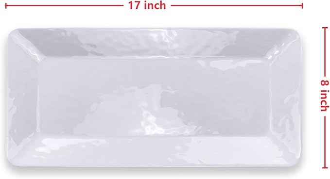 Yalin Rectangle Large Serving Platter, 17 Inch Melamine Serving Tray, Salad and - Image 3