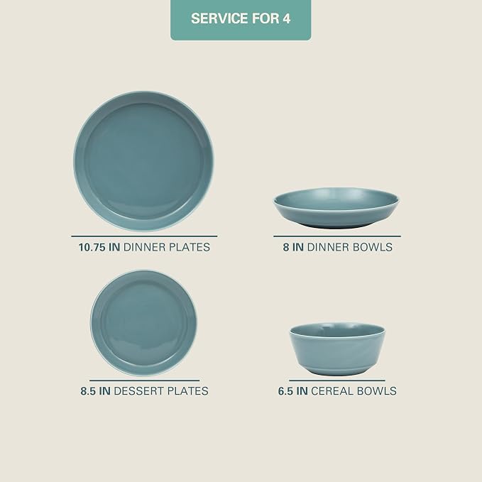 Gibson Home Summer Shades 16 Piece Plates and Bowls Dishes Service - Image 2