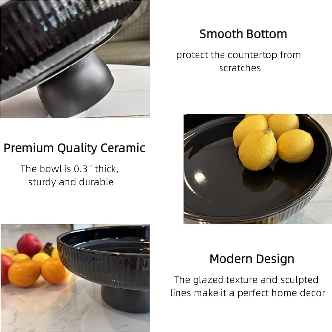 11" Ceramic Fruit Bowl for Kitchen Counter - Image 4