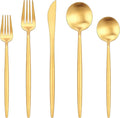 Gold Silverware Set, Ollex 30-Piece Matte Silverware Set by OllexSilverwareSets