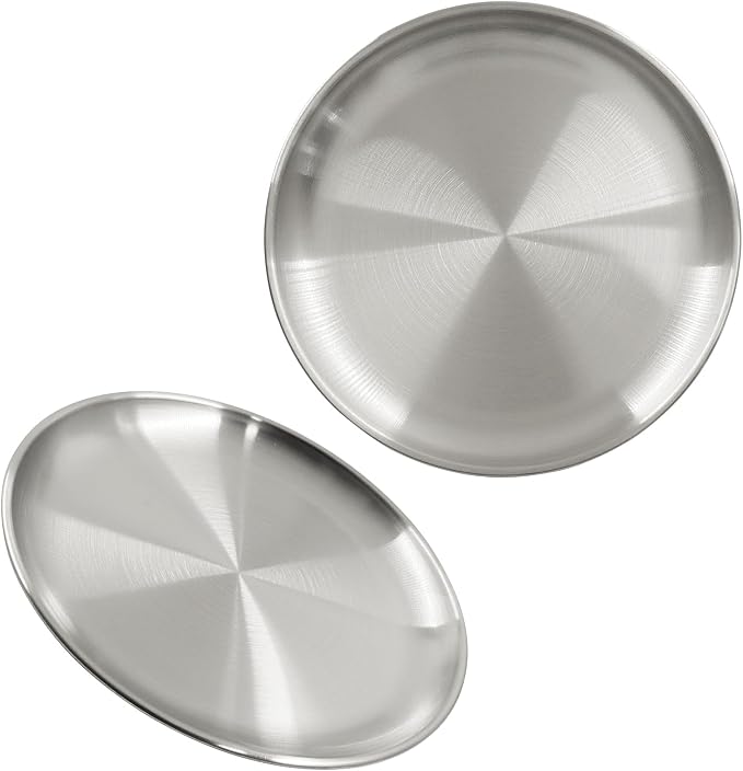 Piutouyar 2 Pcs 20 cm / 7.87 Inch Round Serving Tray, Decorative Tray Circular - Image 5