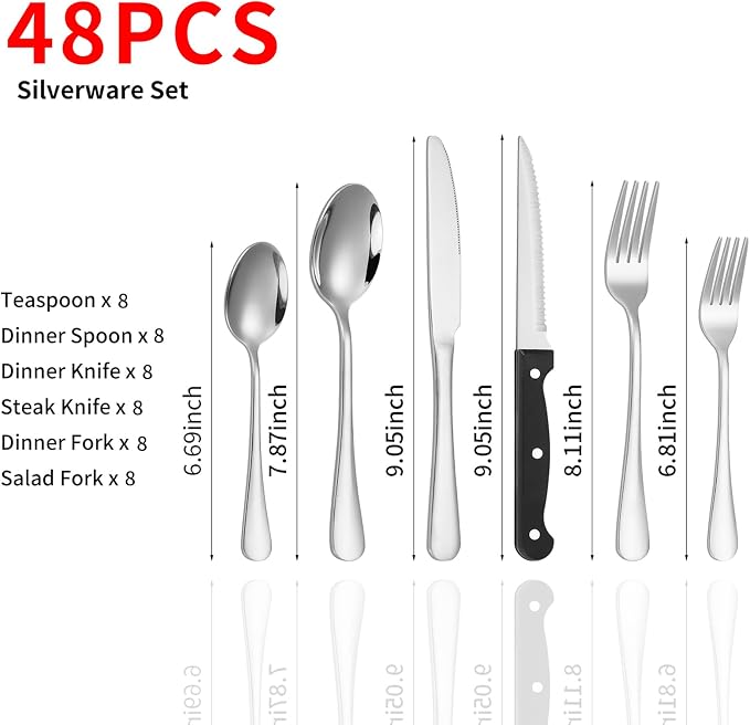 48-Piece Silverware Set for 8 - Image 2