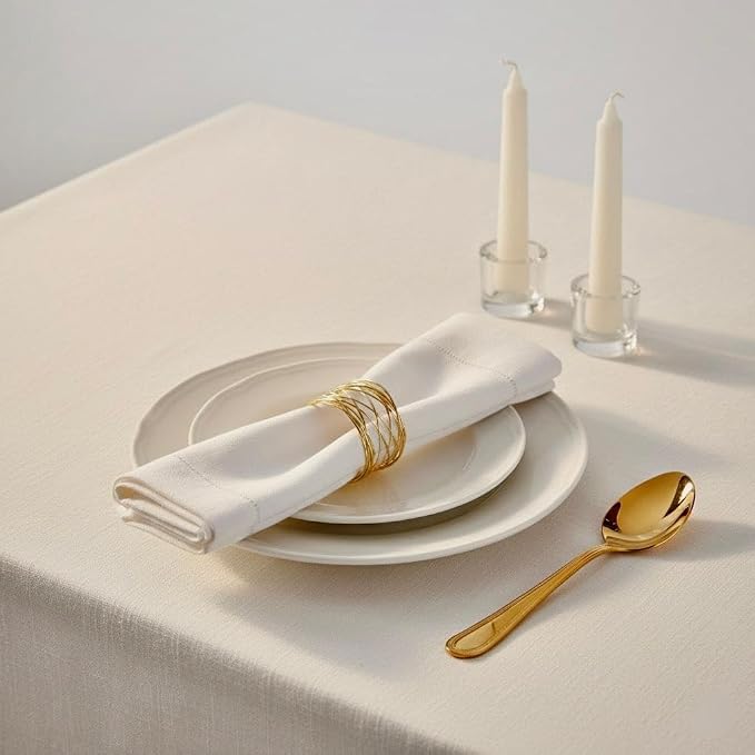 Napkin Rings Set of 12 Metal Gold Round Napkin Rings Buckles - Image 3