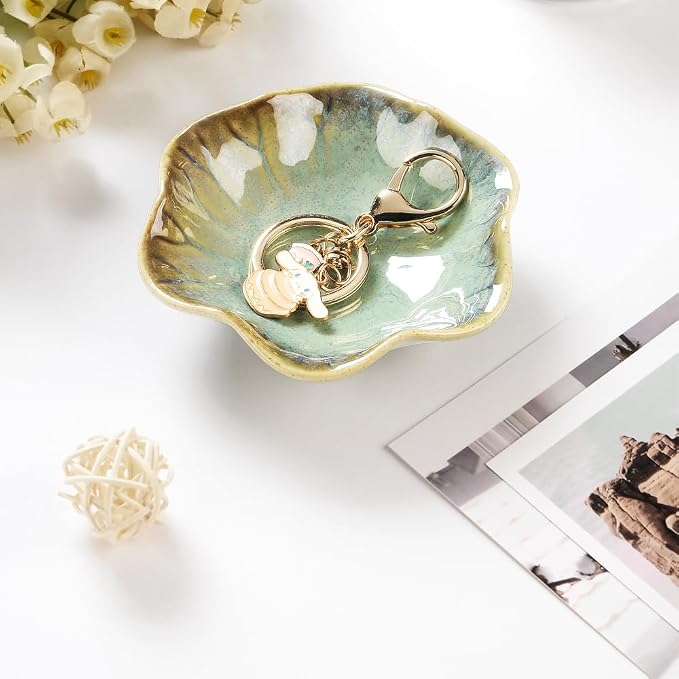 2PCS Ring Holder Dish, Small Key Bowl, Ceramic Trinket Tray Jewelry Dish - Image 2