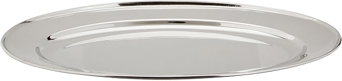 Winco 16" x 10 1/4" Oval Stainless Steel Platter | Restaurant service, Desserts by Winco