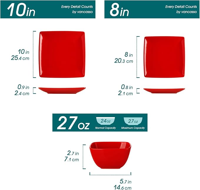 vancasso Soho Dinnerware Sets 12 Pieces, Dinner Plate, Plates and Bowls Sets - Image 2