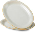 Ceramic Plates, 13.7" Serving Platter, Oval Dinner Plates, Serving Dish Set by Magclay