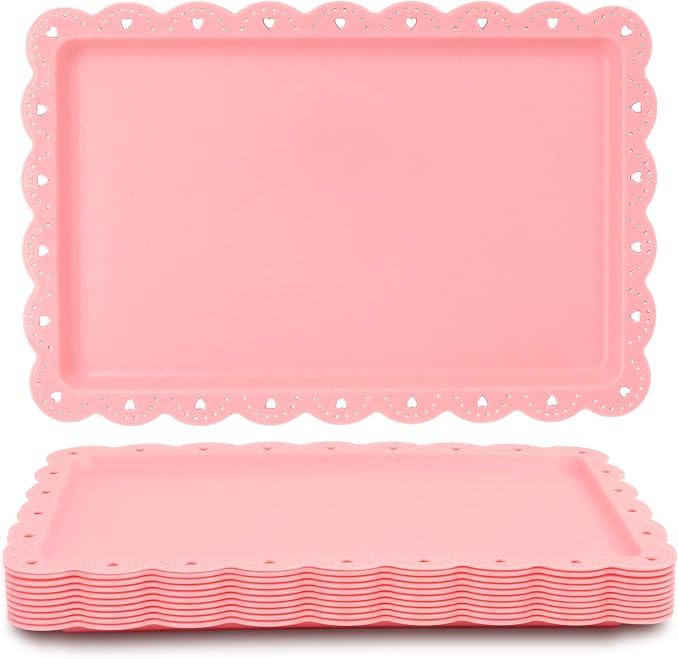 Food Tray, 12 Pack Serving Tray Serving Platter Fruit Dessert Plates, Plastic by Unknown