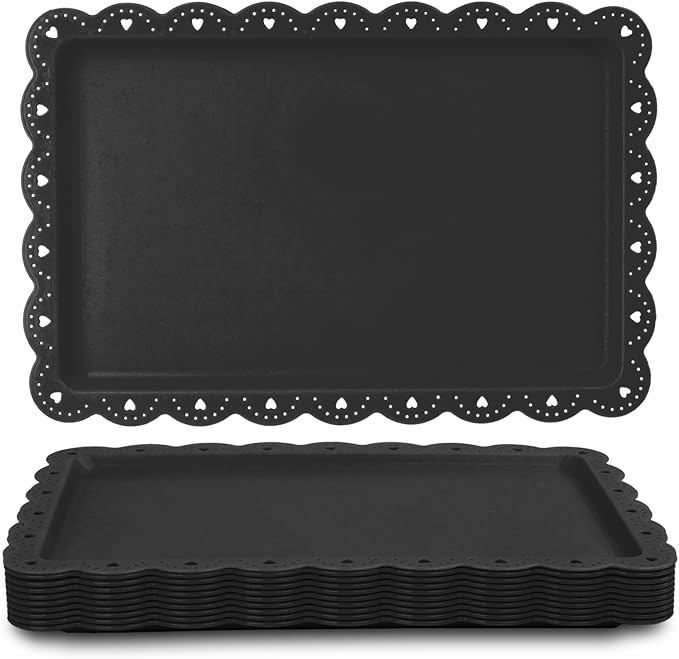 Food Tray, 12 Pack Serving Tray Serving Platter Fruit Dessert Plates, Plastic by Unknown