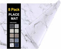 Faux Leather Heat Resistant Placemats 6 Packs, Waterproof Wipeable Dining PU by homing
