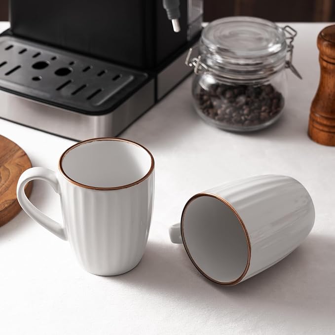 famiware Eden Coffee Mugs Sets of 4, 12 oz Ceramic Stoneware Mug Cup Set | - Image 5