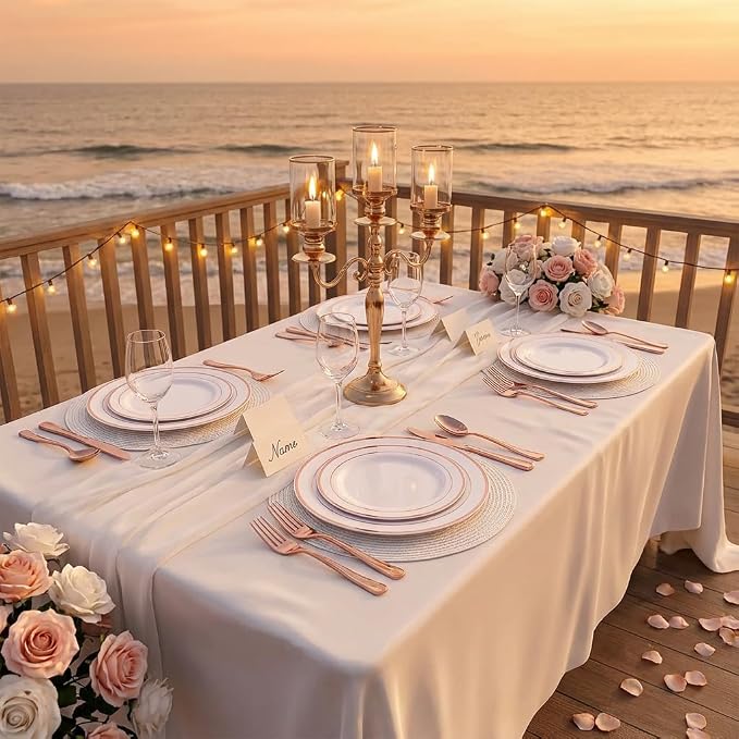 GATHER 350PCS Rose Gold Plastic Plates - Image 9