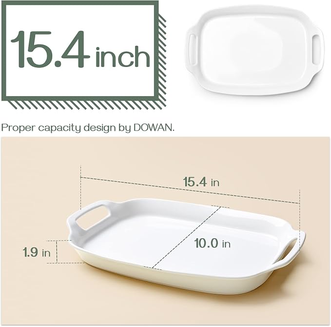 DOWAN Serving Tray with Handles, 15.4" Large Platters - Image 3