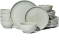 18 Piece Dinnerware Set for 6, Reactive Glaze Terracotta Plates and Bowls Set by Pokini