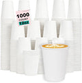 12 oz 1000 Pack Disposable Coffee Cups, Bulk White Disposable Paper Cups by COOLCAP