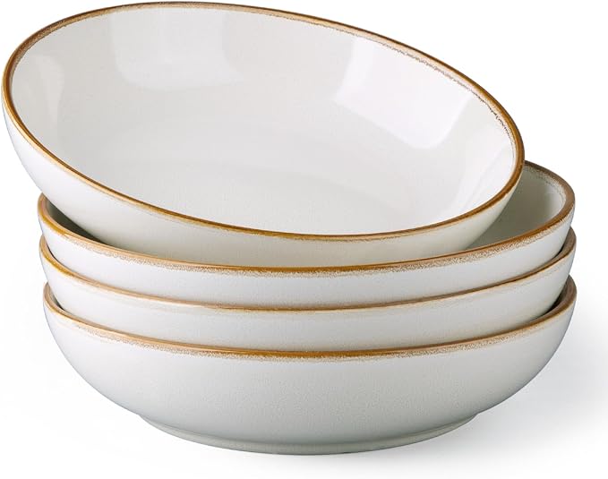 AmorArc 8.5’’ Ceramic Pasta Bowls Set of 4, 36oz Large Stoneware Bowls Set | by AmorArc