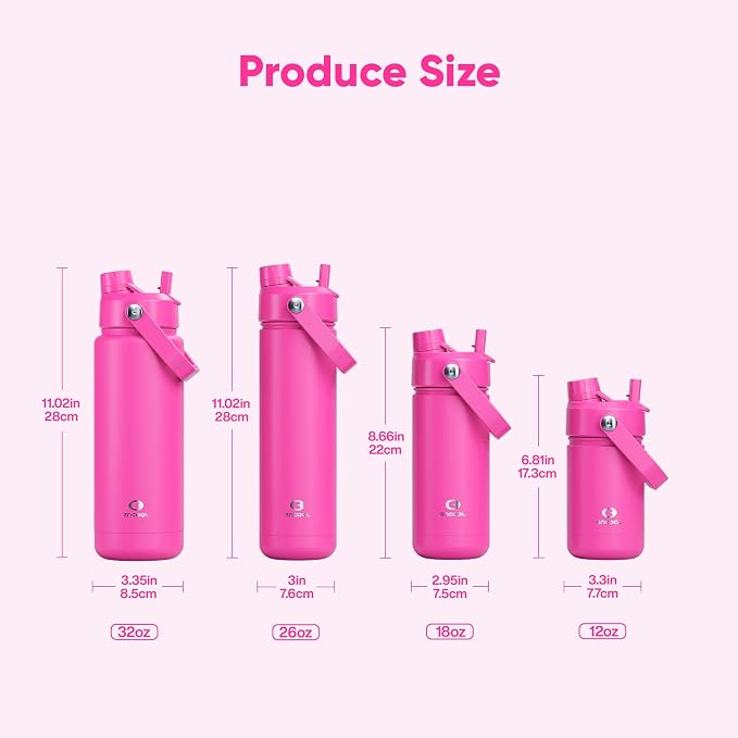 Kids Insulated Water Bottle - 12oz Stainless Steel Water Bottle with Dual Spouts - Image 6