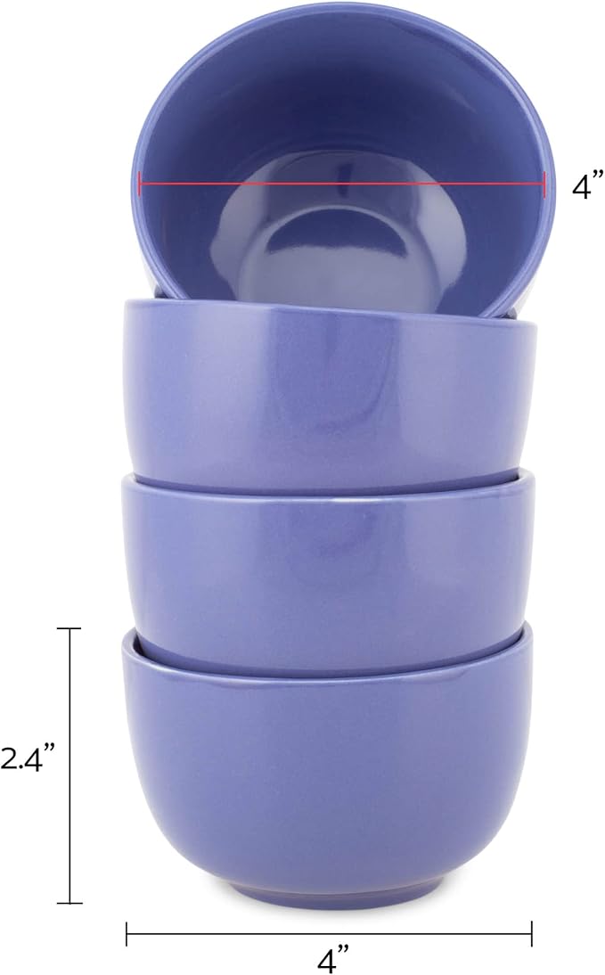 Elanze Designs Bistro Glossy Ceramic 4 inch Cute and Small Dessert Bowls Set of - Image 3