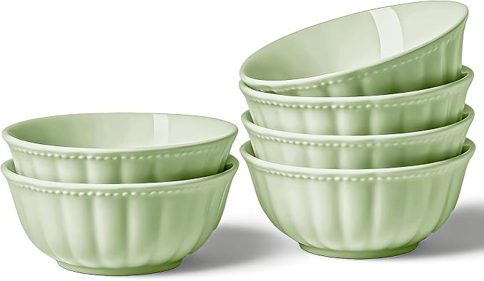 HOMBENE Green Porcelain Fruit Bowls, 4.7 Inch Serving Bowls, Ice Cream Bowl by HOMBENE