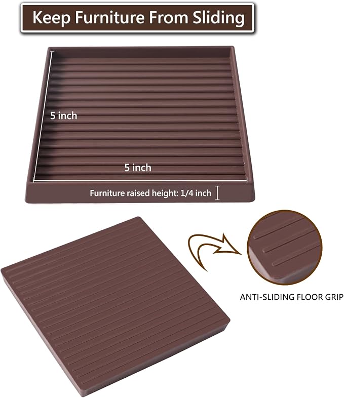 Jayen Non Slip Furniture Caster Cups Coasters Pads - Image 6