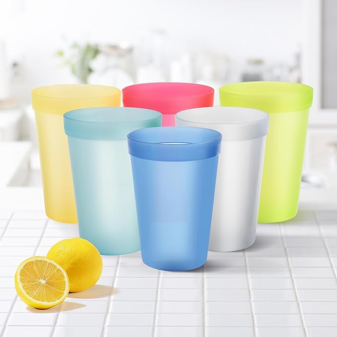 8-Pack 15.2oz Plastic Cups, BPA-Free Reusable Drinking Cups, Unbreakable PP - Image 5