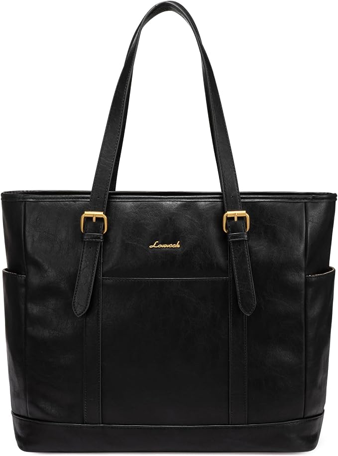 LOVEVOOK Laptop Tote Bag for Women, Vintage Leather Work Tote Bag for Women by LOVEVOOK