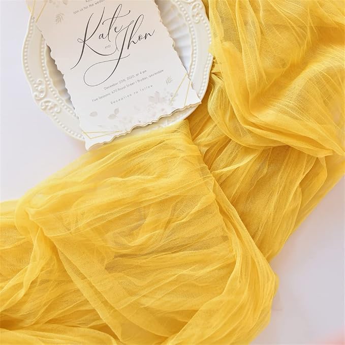 Yellow Cheesecloth Table Runner Cheese Cloth Wedding Birthday Party Decor | by Joanlody