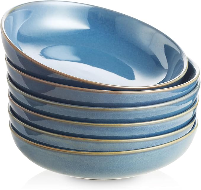 Selamica Ceramic 8 inch Pasta Bowls, 26 Ounce Large Serving Bowl Porcelain by Selamica