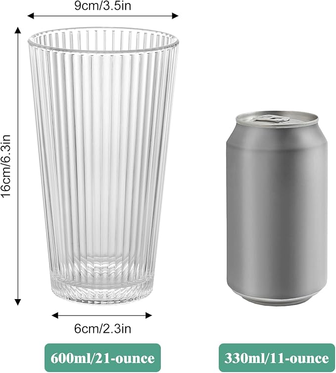 Topsky 20-ounce Plastic Water Tumblers | Set of 4 Transparent Unbreakable - Image 4