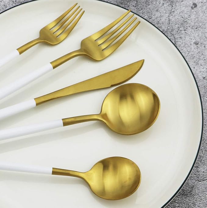20-Piece 18/10 Stainless Steel Flatware Silverware, Luxury Dinnerware Set - Image 6