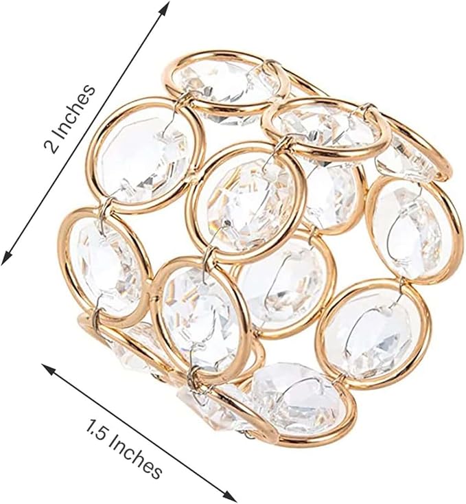 Efavormart 4PCS Bling Glass Crystal Gem Napkin Rings - Image 7