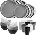32pcs Multicolor Reusable Wheat Straw Dinnerware Sets by supernal