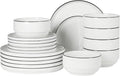 Gibson Home Rothernberg Plates and Bowls 18 Piece Porcelain White Dinnerware by GibsonHomewares