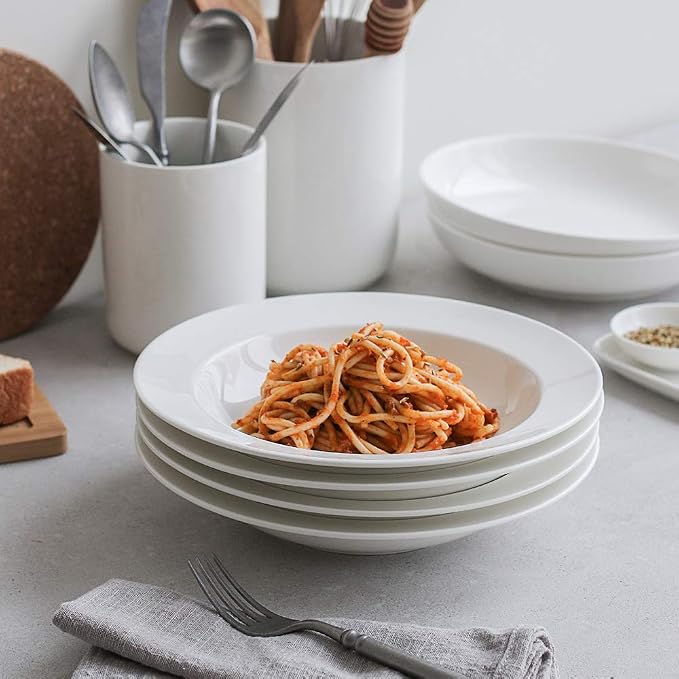 Y YHY Soup Bowls, Pasta Bowls Set of 4, 20 Ounces Porcelain Wide Rim Bowls - Image 5