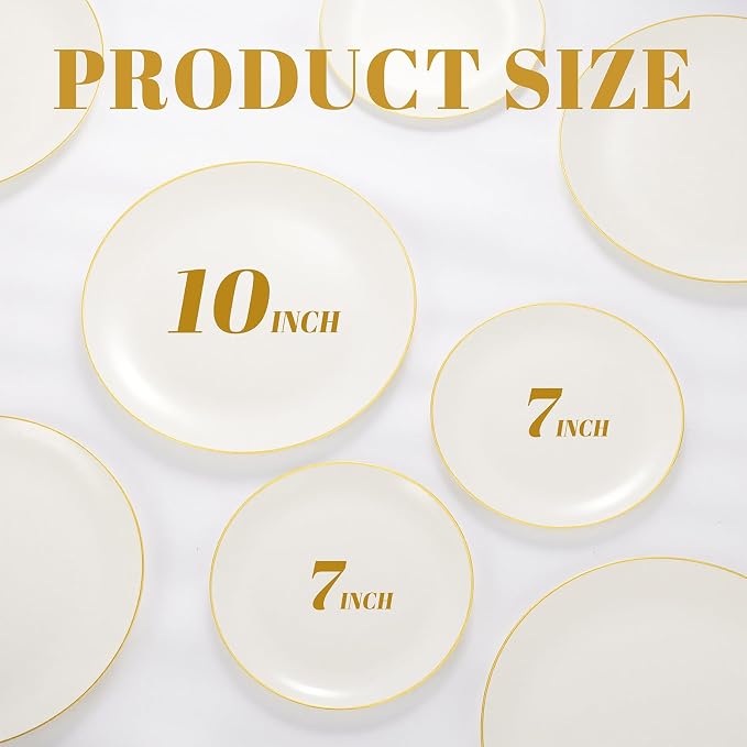 bUCLA 200PCS Ivory Plastic Plates - Image 2