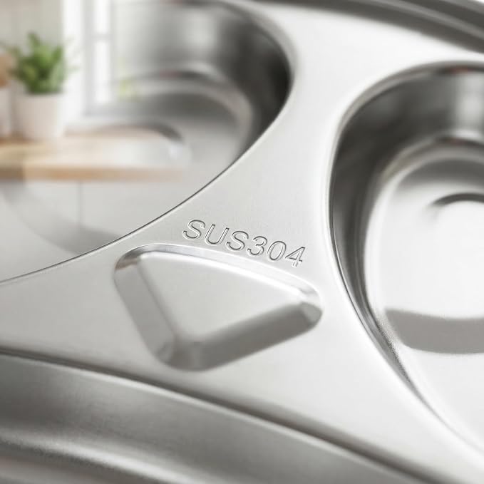 Lyellfe Set of 4 Stainless Steel Divided Plates, Cute Panda Shape | Unbreakable - Image 3