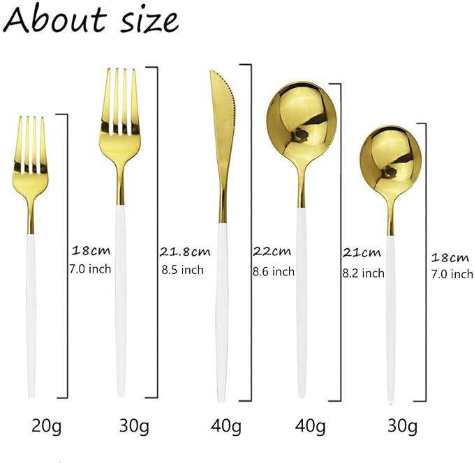 JASHII 20-Piece Stainless Steel Satin Finish Flatware Set, Mirror Polished - Image 2