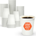 Dealusy 100 Count 8 oz Coffee Cups, Leak-Free Food Safe Paper Cups 8 oz by Dealusy